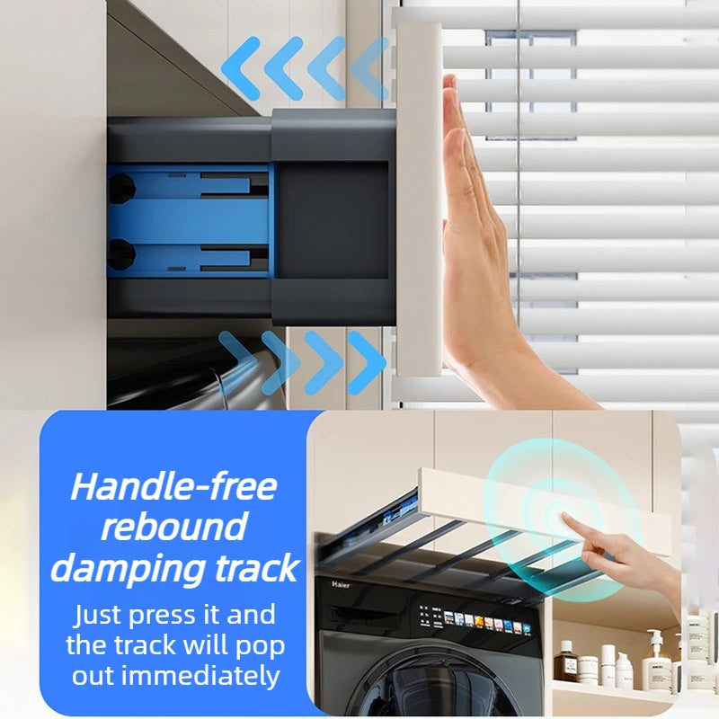 Retractable Pull-Out Clothes Drying Rack Adjustable Rebound