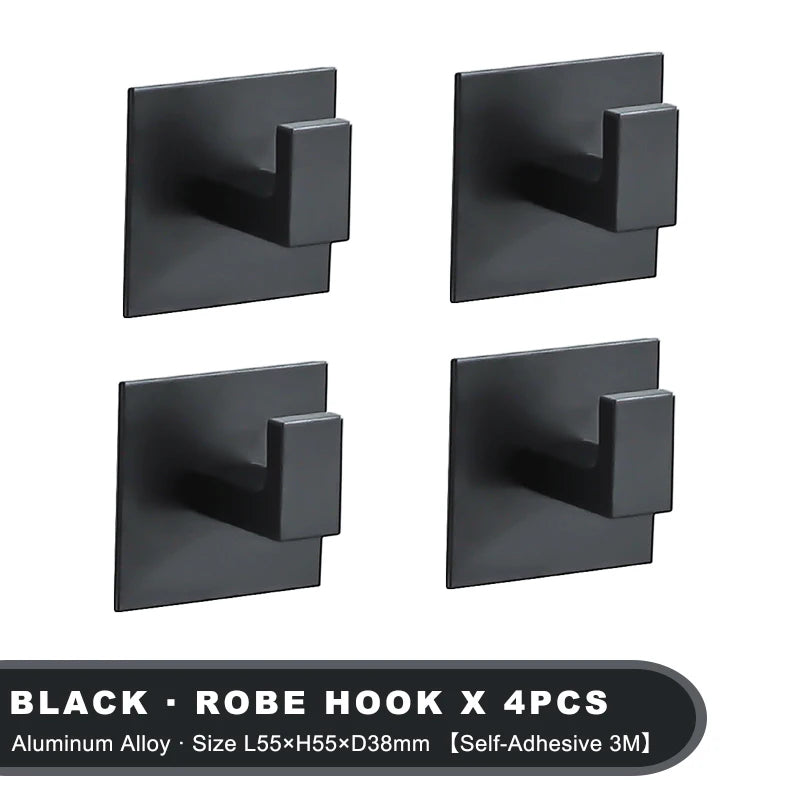 White Wall Hook Adhesive Towel Holder No Drill