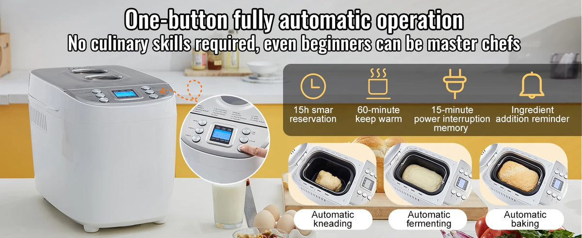 Succebuy Lb Bread Maker 15-In-1 Dough Machine Nonstick