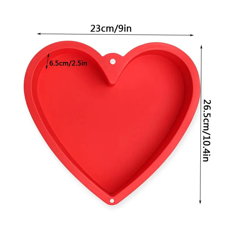 Silicone Heart Shaped Cake Pans Nonstick Reusable Round