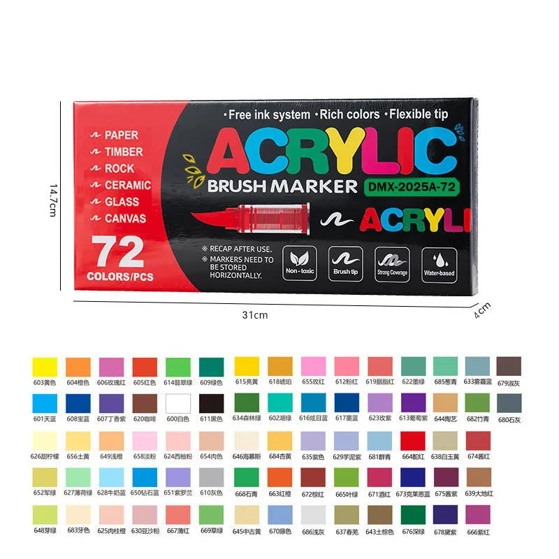 240 Colors Acrylic Paint Markers Soft Brush Tip