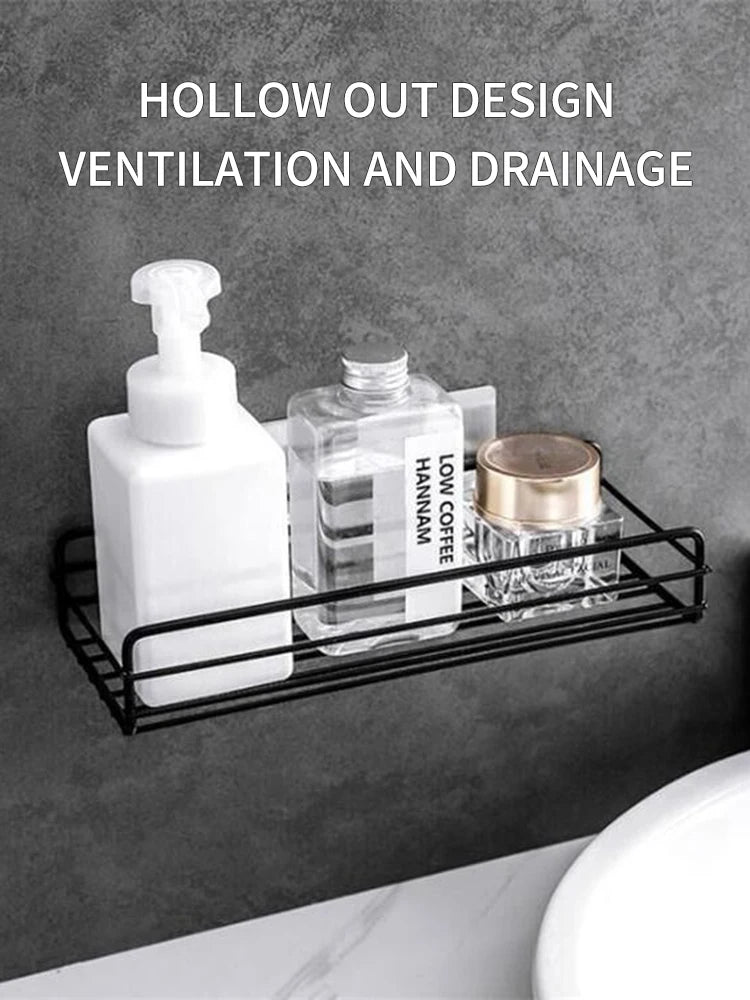 Bathroom Storage Rack Organizer Shelf Black Shelves Corner
