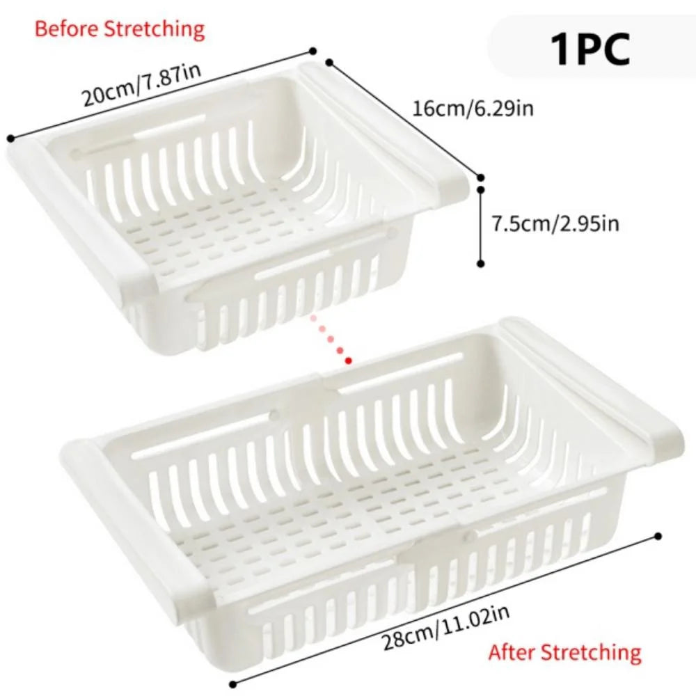 Refrigerator Drawer Organizer Pull Out Shelf Storage Organizer