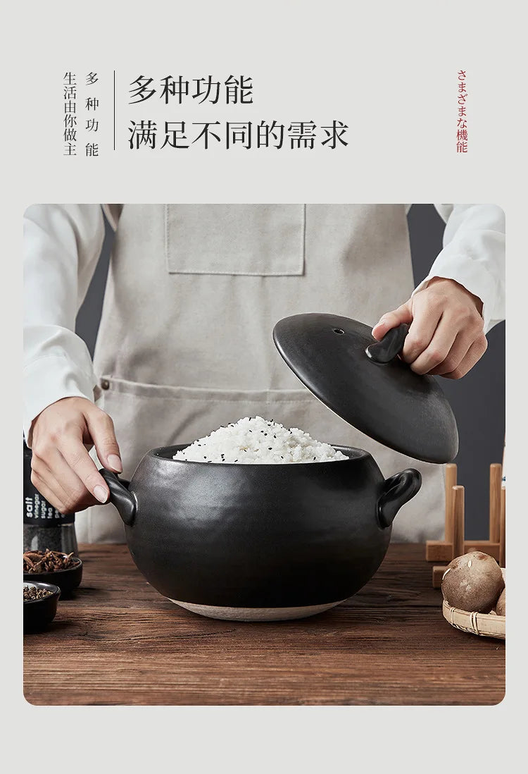 Japanese Ceramic Casserole Creative Spherical Clay Saucepan Stew