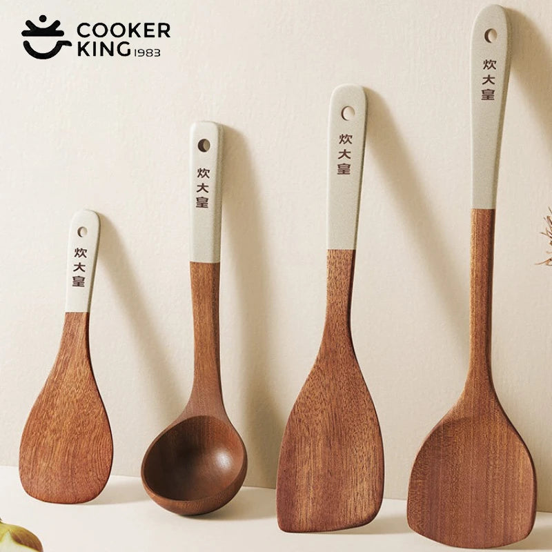 Cooker King Ebony Wood Cooking Crack Prevention Spatula