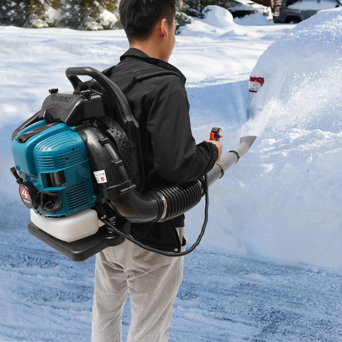 75 6cc 4-Stroke Gas Backpack Leaf Blower 2600w