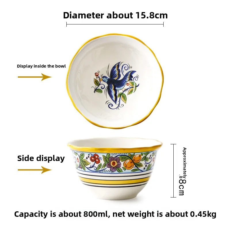 Hand Painted Ceramic Plate Creative Irregular Steak Dish