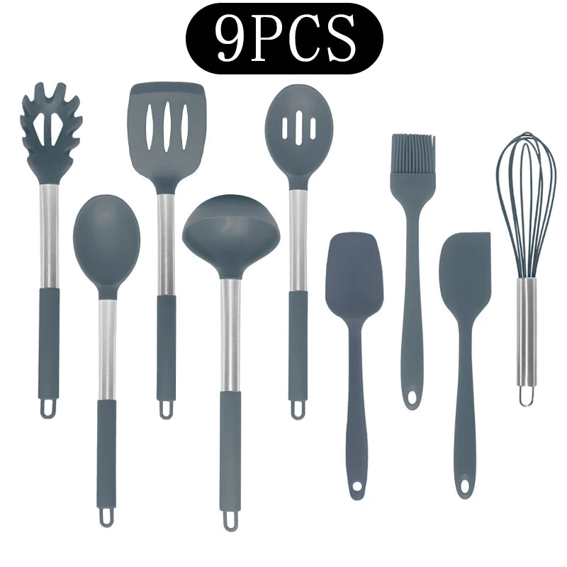 Black Non-Stick Silicone Kitchenware Cooking Utensils Cookware