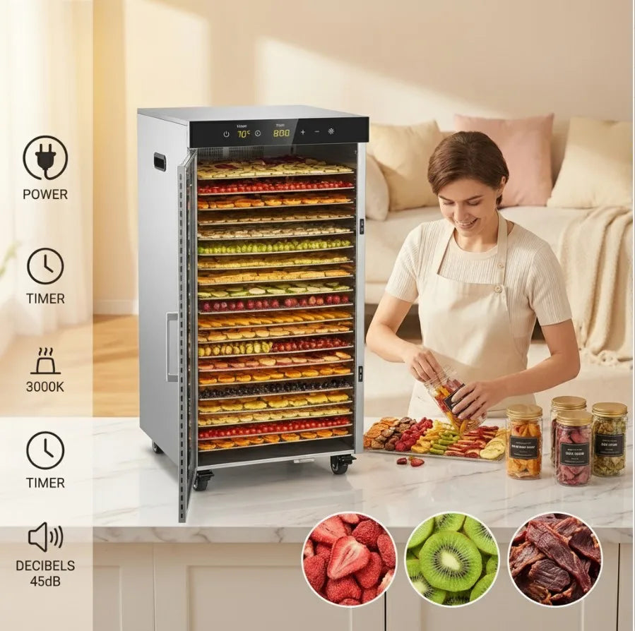 2000w Commercial Food Dehydrator 20 Trays Stainless Steel