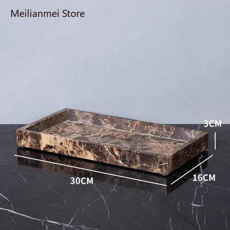 Dark Natural Marble Bathroom Brown Luxury Toothbrush Holder