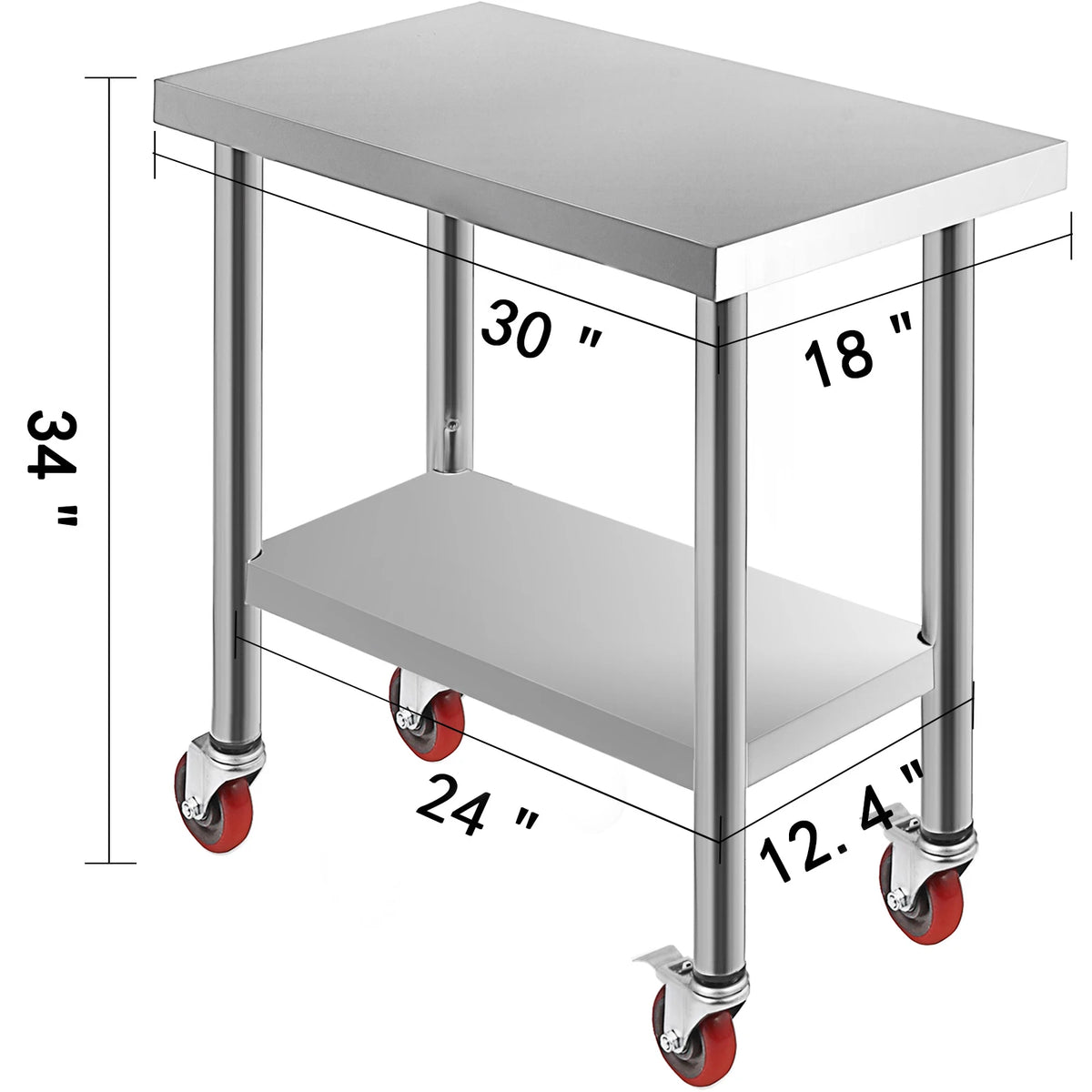 Succebuy Stainless Steel Prep Table Caster Wheels &