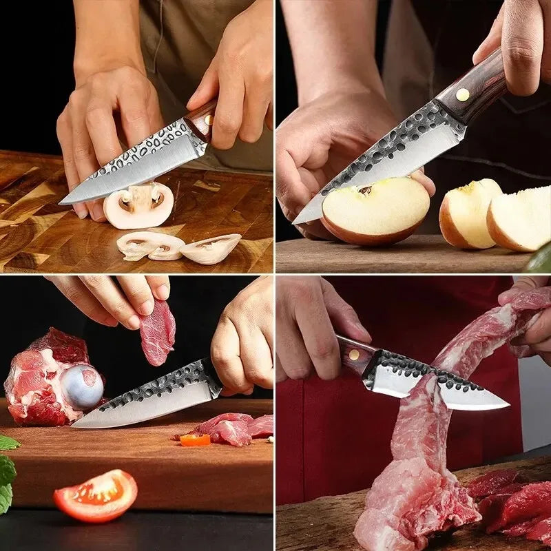 Meat Cleaver Boning Knife Forging Stainless Steel Wooden