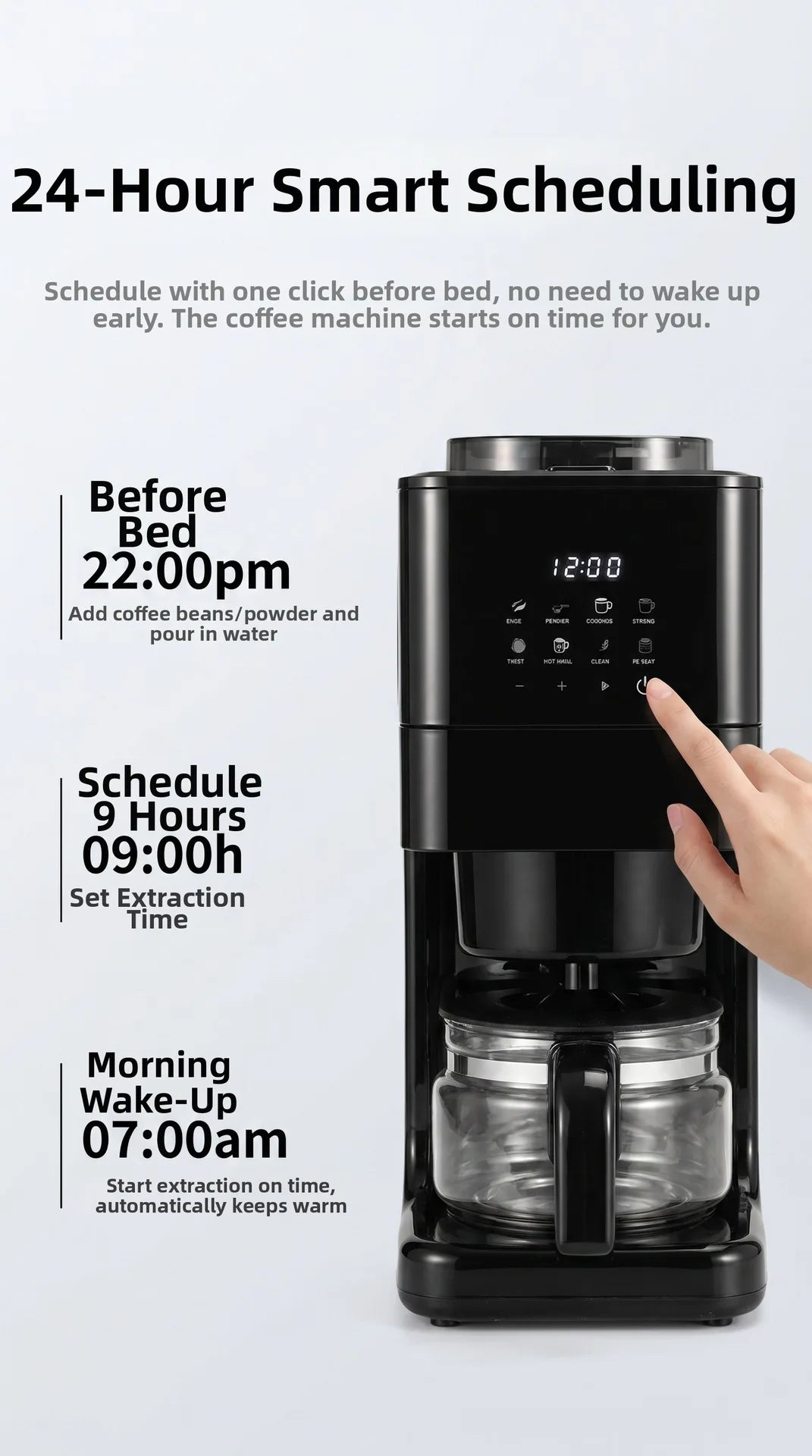 Automatic Coffee Maker Built-In Grinder & Cold Dual