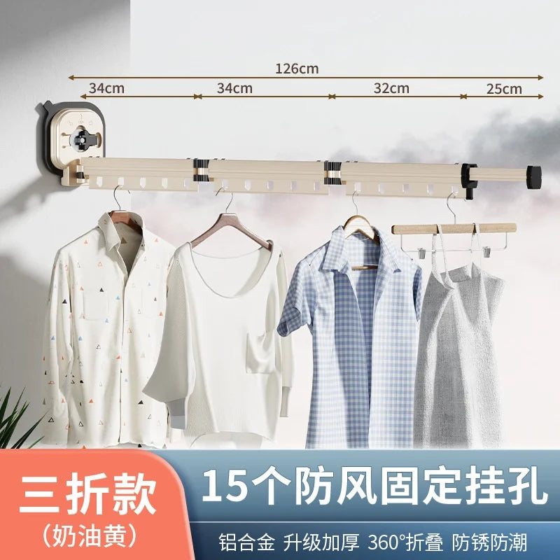 No Drill Suction Cup Clothes Rack Aluminum Alloy