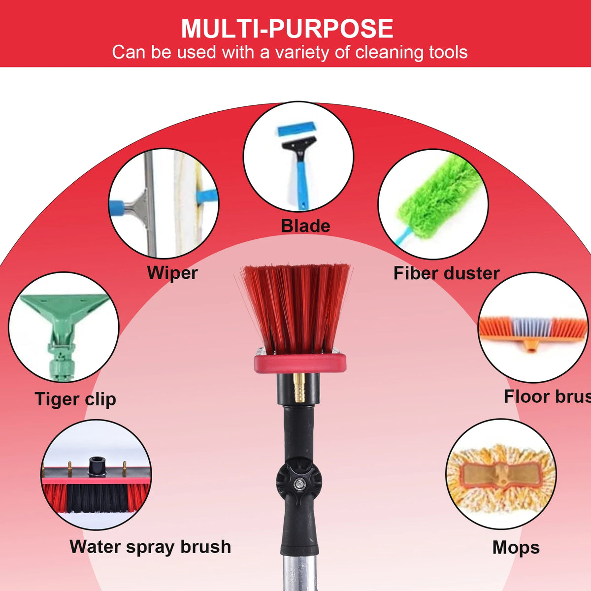 Telescopic Washing Brush Aluminium Washing Brush Water Connection
