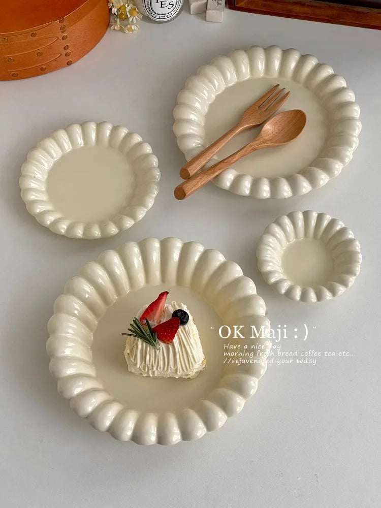 High-Looking Ceramic Plate Western-Style Dinner Plate Round Plate