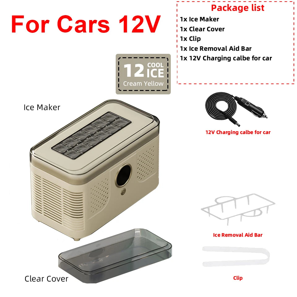 12v/220v Mini Ice Maker Car Dorm Office Camping