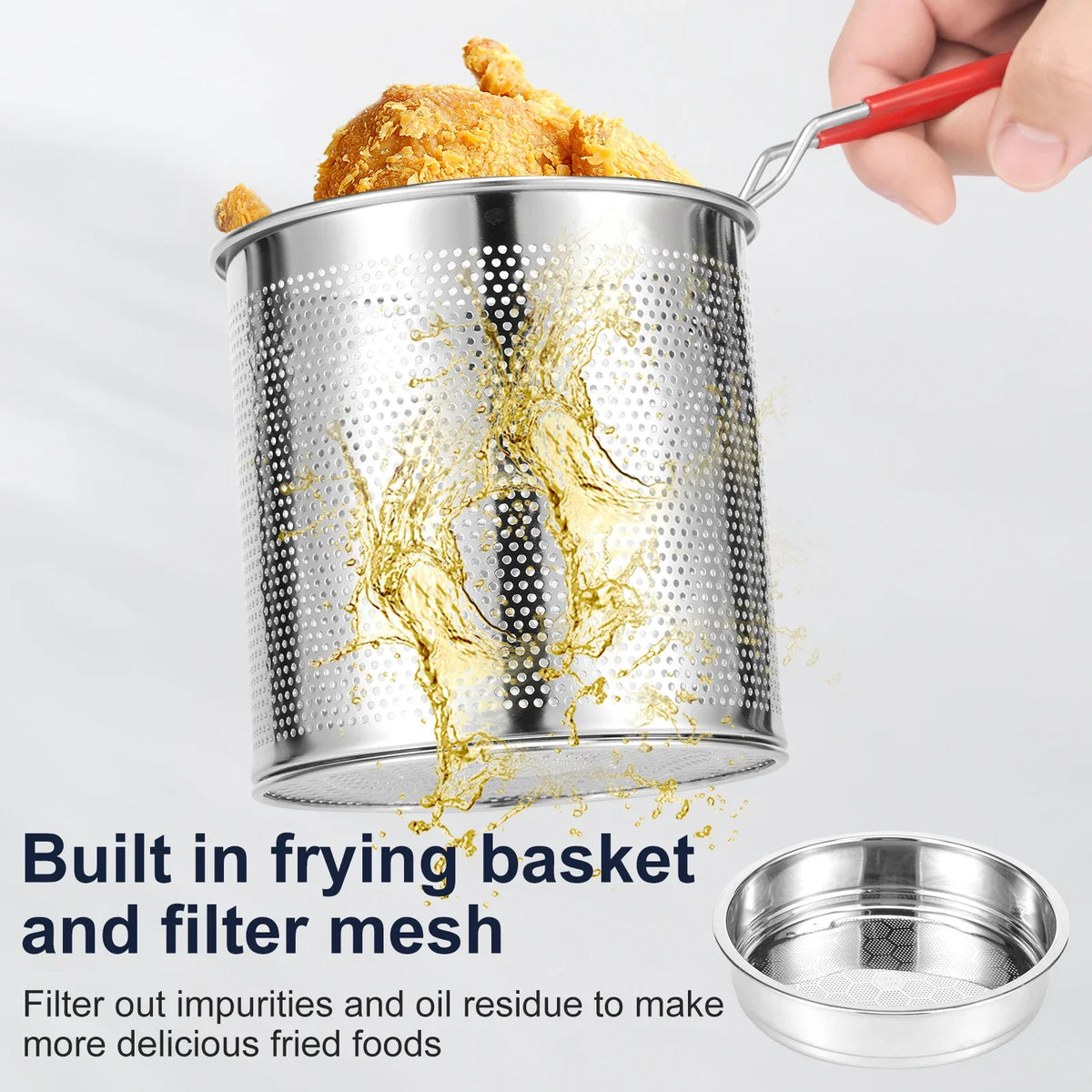 Stainless Steel Deep Fryer Frying Basket Oil Fryer