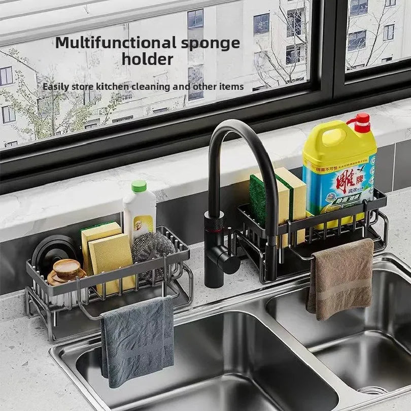 Sponge Holder Drain Rack Sink Organizer Dish Cloth