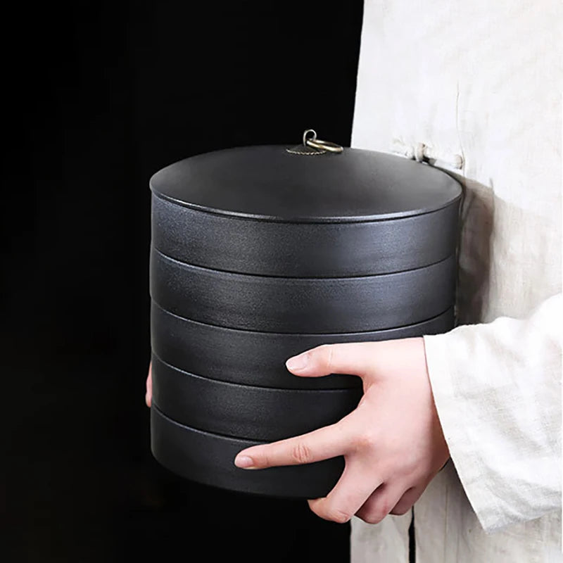 Creative Ceramic Tea Storage Jar Large Handmade Loose