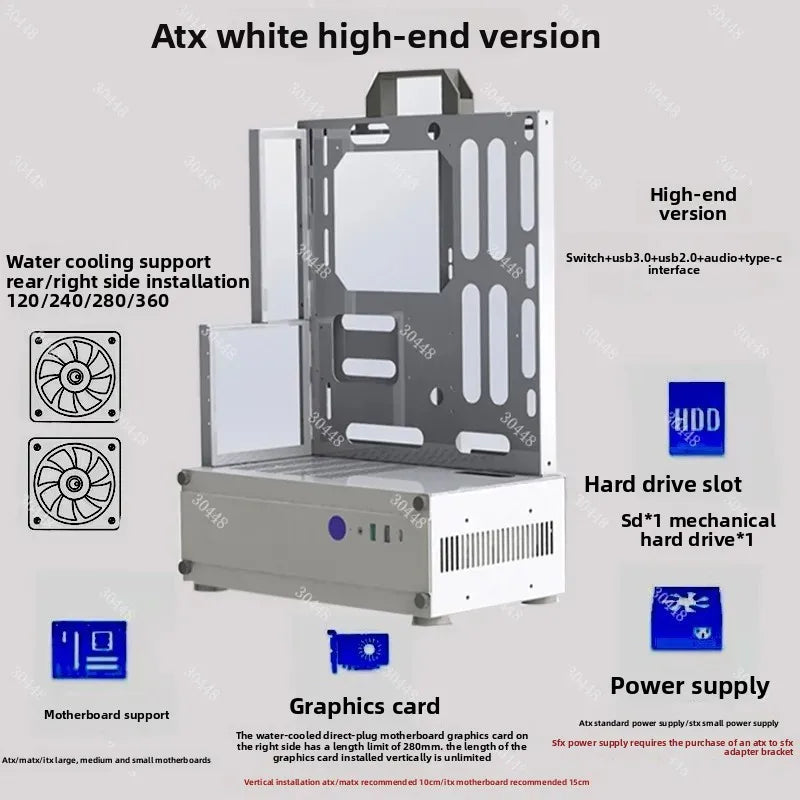 Open Frame Pc Case 240/360 Liquid & Air