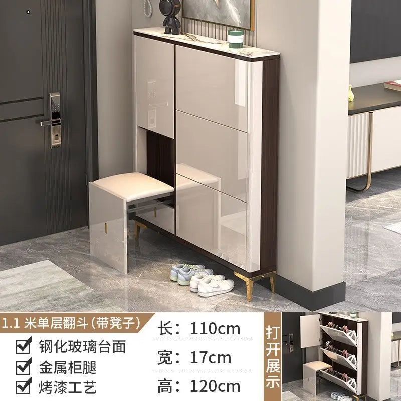 Luxury Ultra-Thin Shoe Cabinet Organizer Storage Living Room