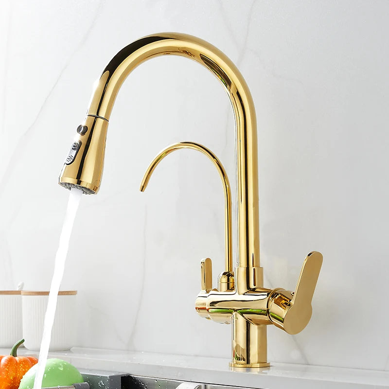 Pure Water Pull Out Filter Sink Faucet Pull