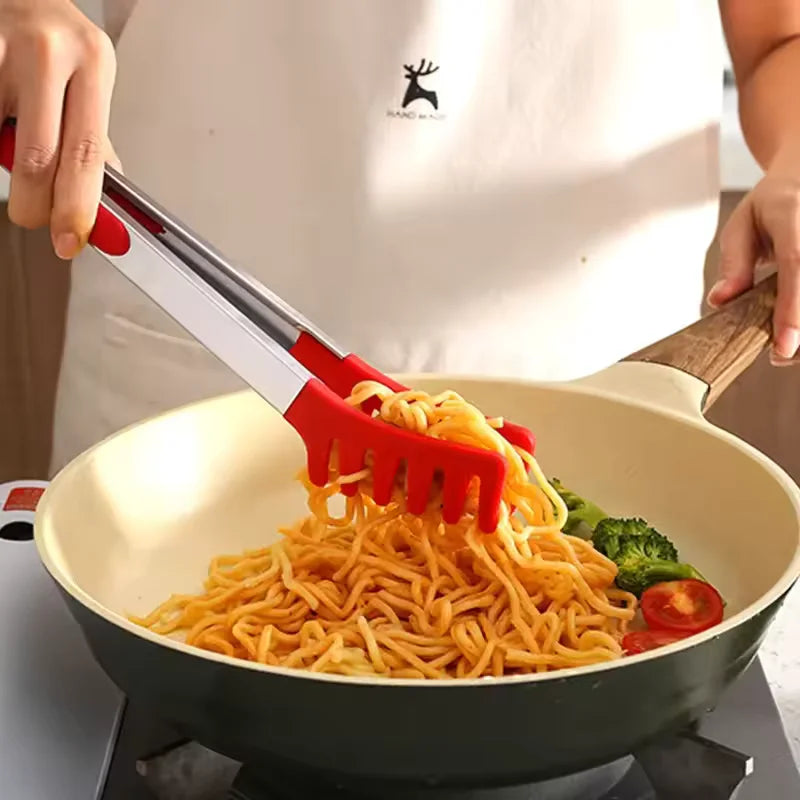 Spaghetti Clip Anti-Scalding Handle Silicone Noodle Tongs