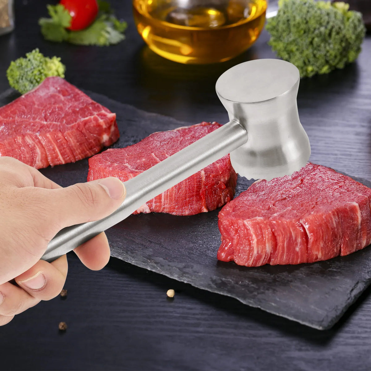 Meat Tenderizer Hammer Double-Sided Meats Hammer Stainless