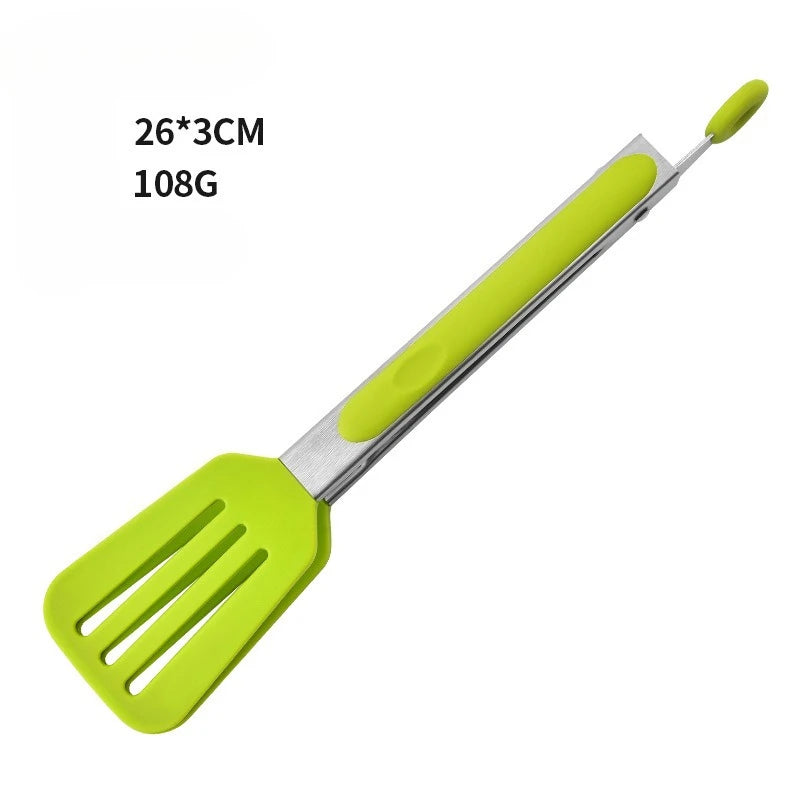 Cooking Non-Stick Tongs Stainless Steel Handle Utensil Pizza