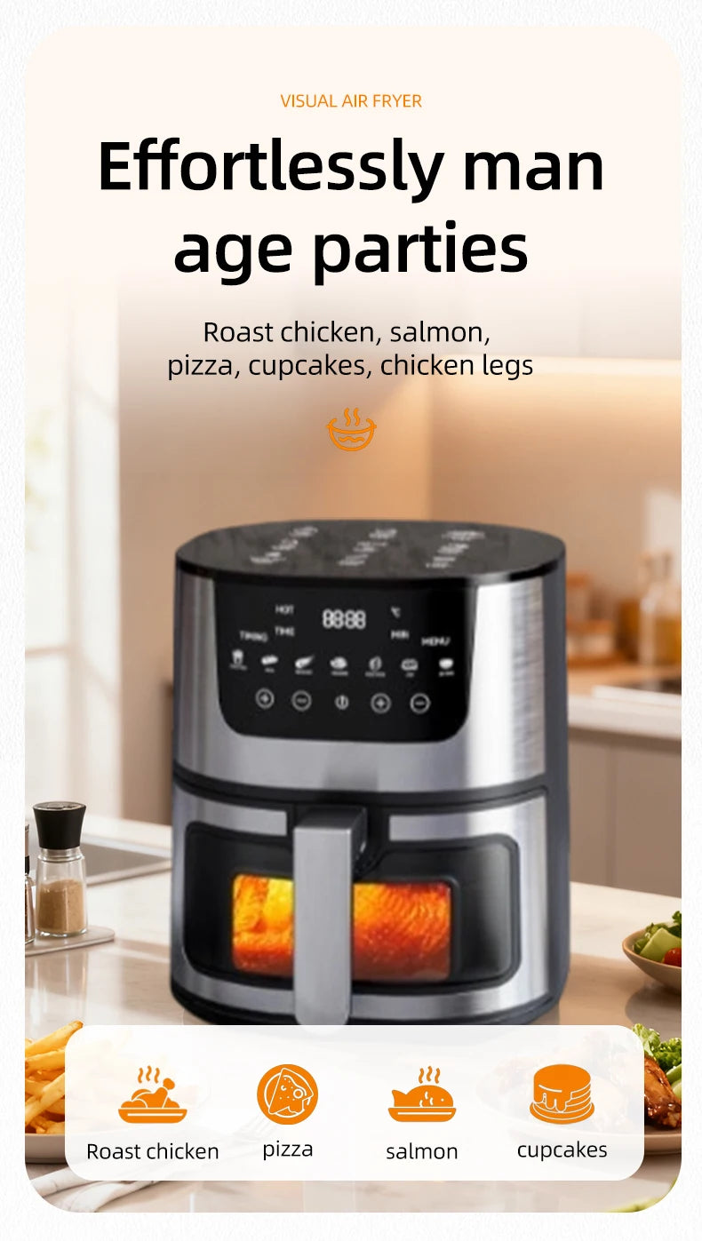 Divedeer 7l Visual Air Fryer - Large Capacity