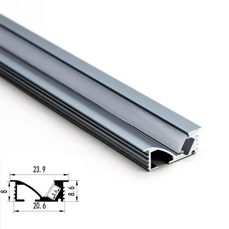 45degree Glowing Recessed Led Cabinet Light Aluminum Profile