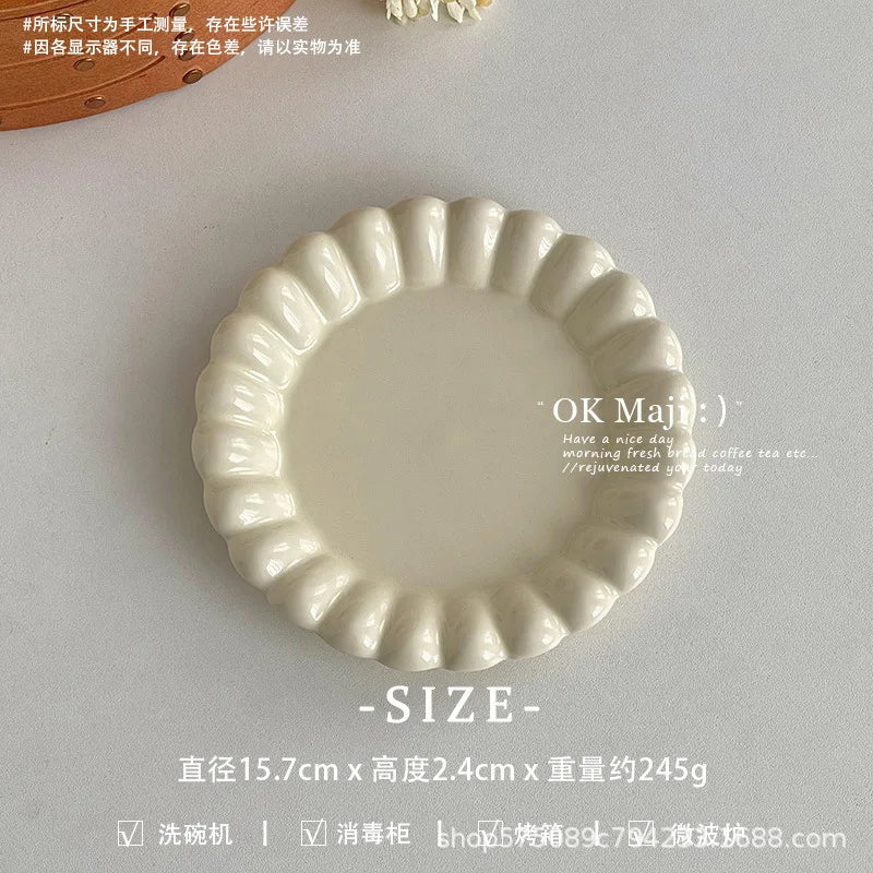 High-Looking Ceramic Plate Western-Style Dinner Plate Round Plate