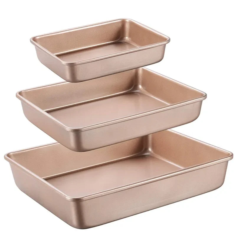 Thicken Carbon Steel Golden Baking Tray Nonstick Square
