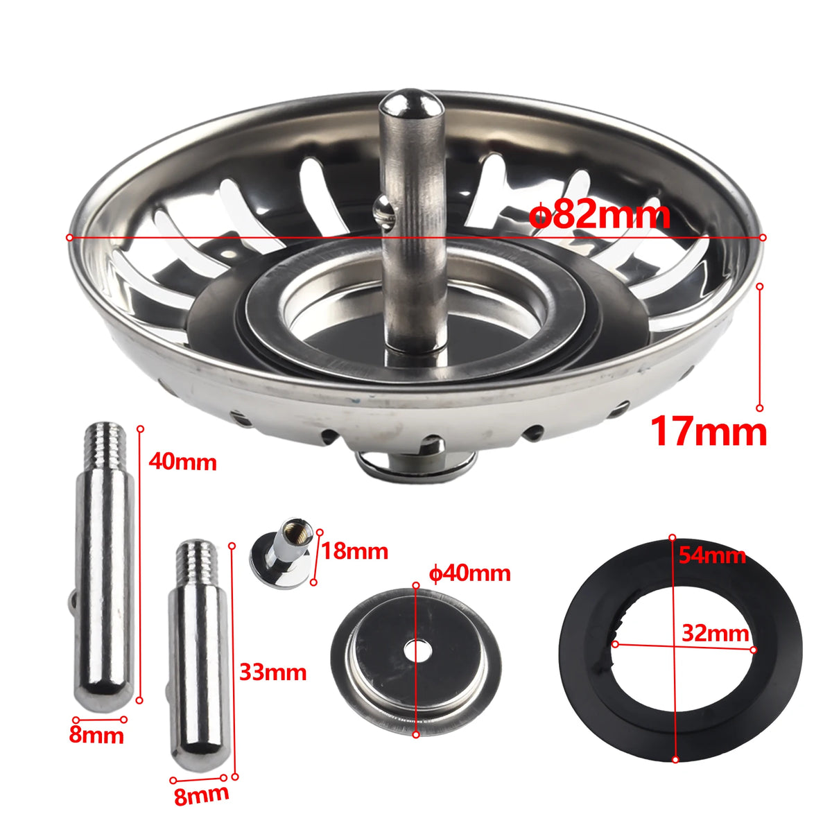 80/82/84mm Sink Strainer Replacement Stopper Sink Drain Basket