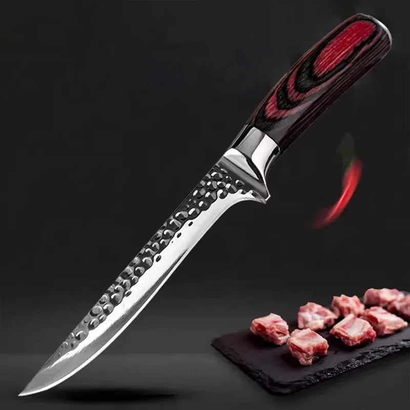 Stainless Steel Chef Knife Professional Boning Cleaver Wood