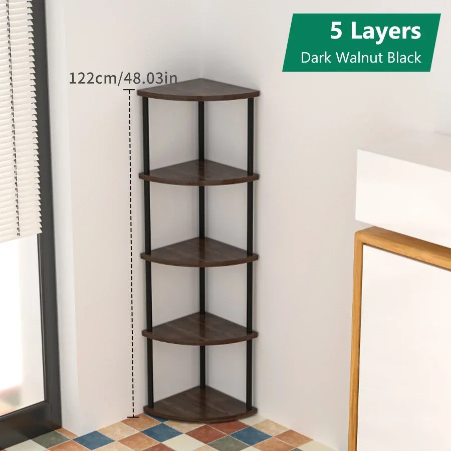 Multi-Layer Storage Rack Wall Corner Shelf Living