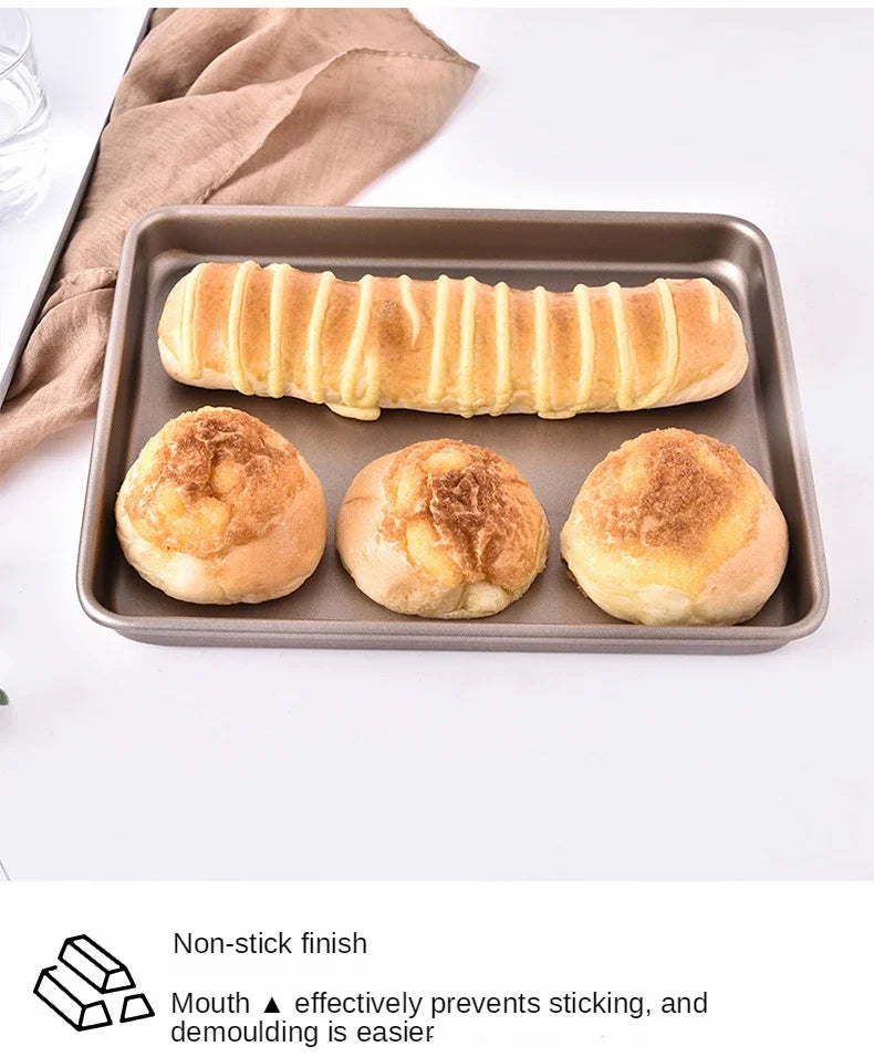 Thicken Carbon Steel Golden Baking Tray Nonstick Square