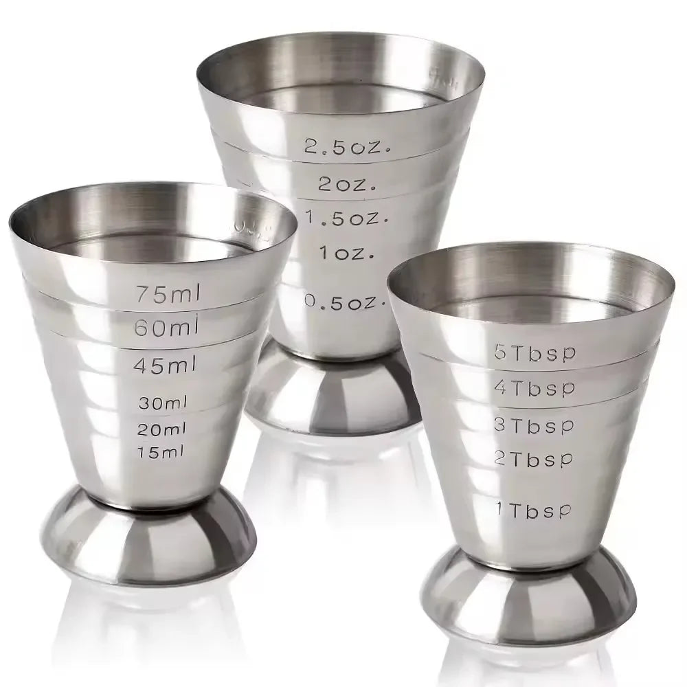 1pc 75ml Stainless Steel Measuring Cup Cocktail Mixing
