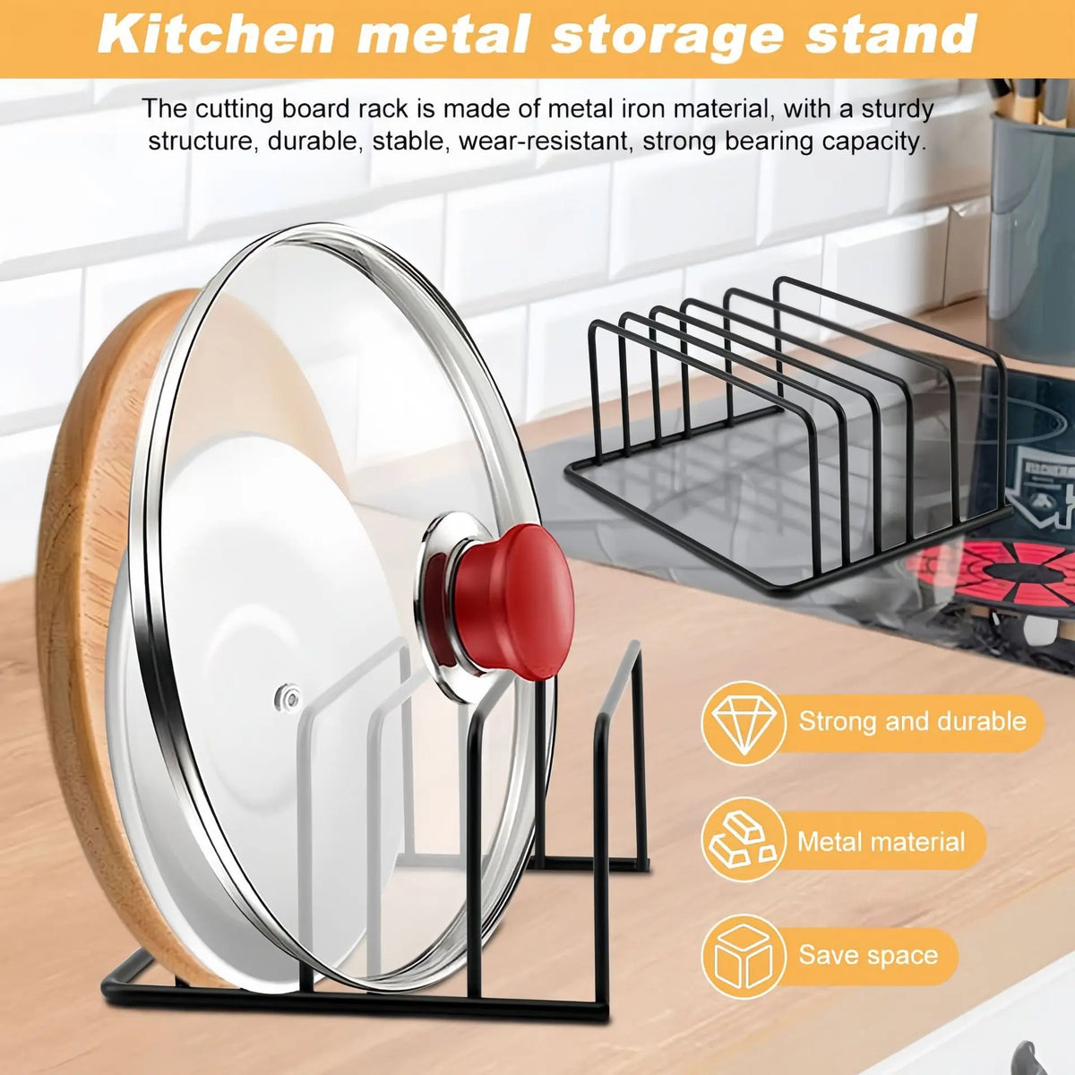 5-Tier Cutting Board Rack Carbon Steel Cutting Board