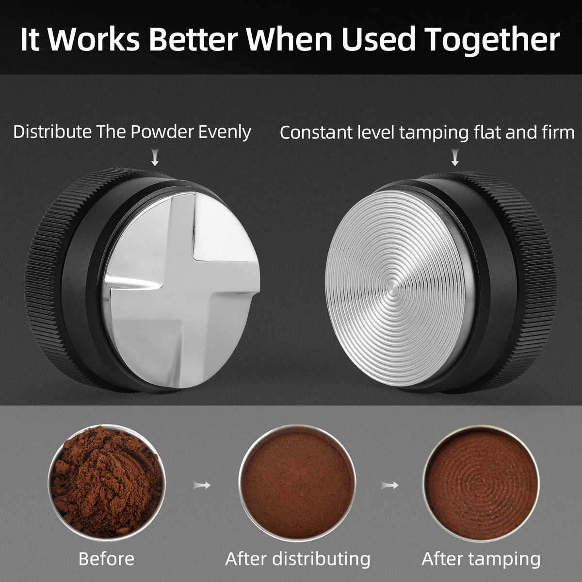 Mhw-3bomber 51/53/58mm Espresso Tamper Coffee Distributor