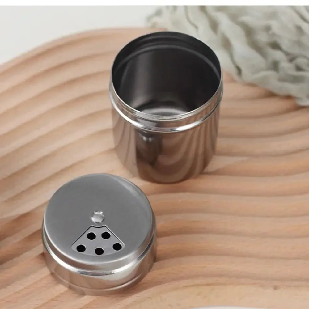 Stainless Steel Salt Sugar Bottle Rotating Cover Seasoning