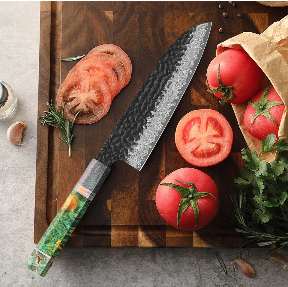 Turwho 7-Inch Santoku Knife Japanese Chef Knife Hand