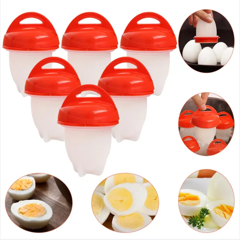 3/4/6 Non-Stick Silicone Egg Poacher - Fast Easy