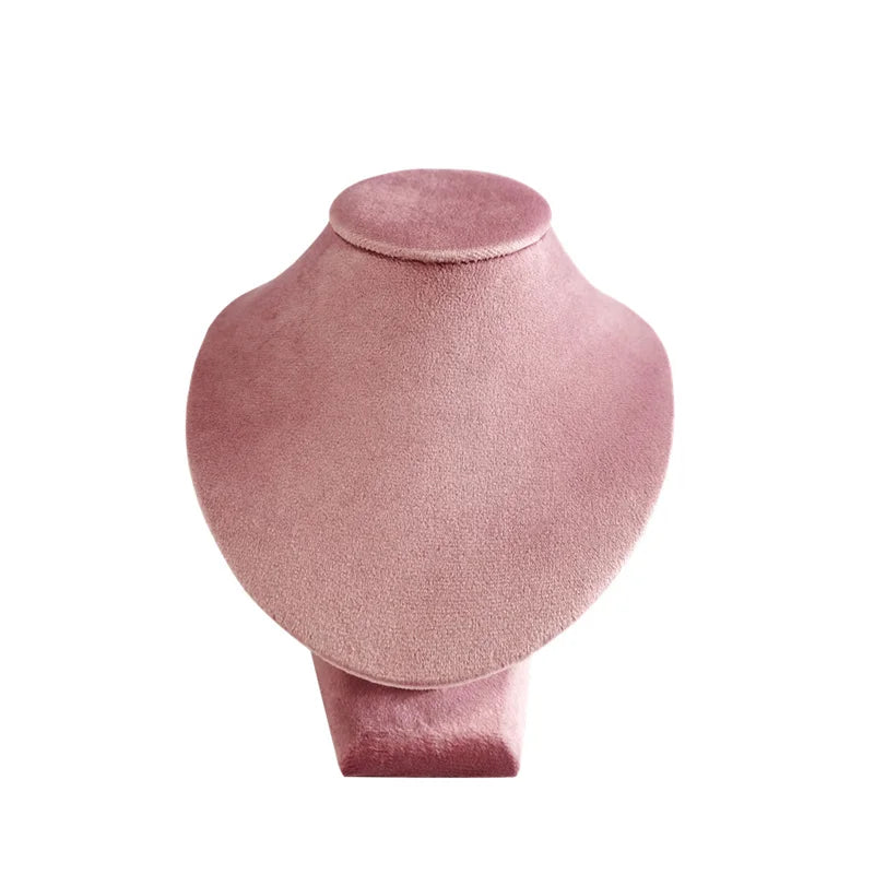 Pink Velvet Necklace Jewelry Portrait Neck Display Stand