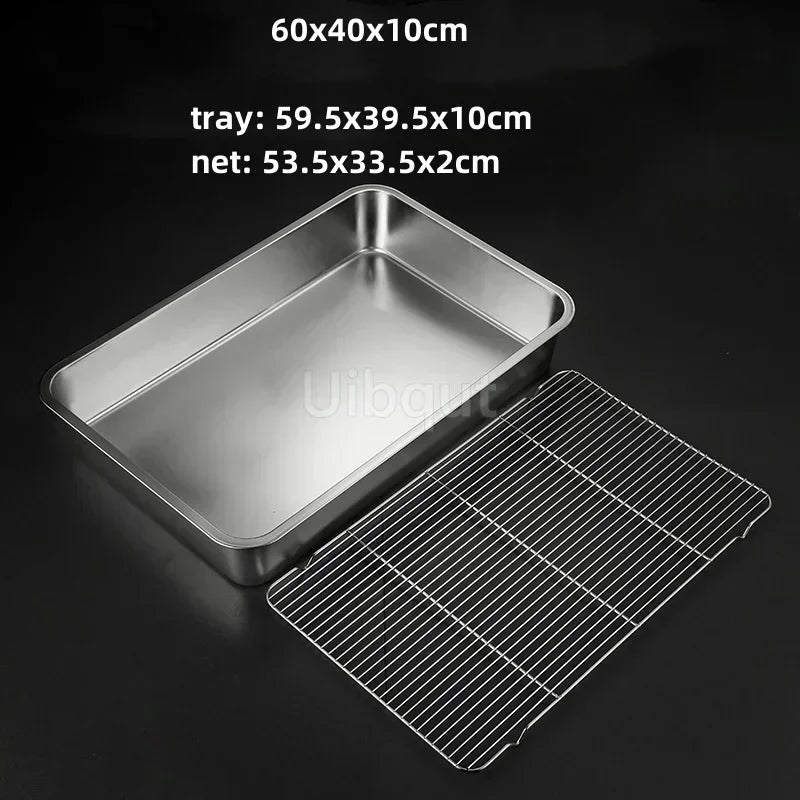 Thicken Stainless Steel Serving Tray Lid Rectangle Metal