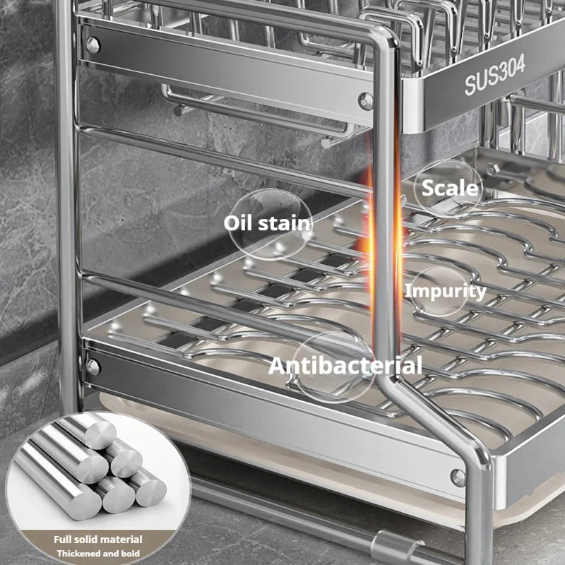 Dish Drainer Storage Organization Stainless Steels Drainer Dishes