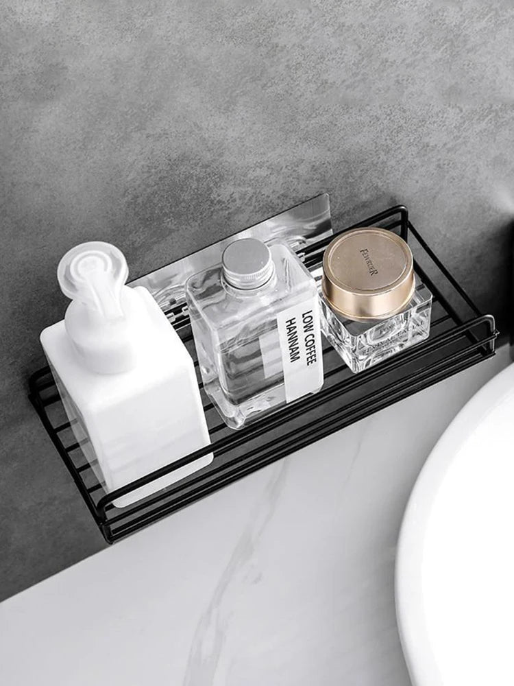 Bathroom Storage Rack Organizer Shelf Black Shelves Corner