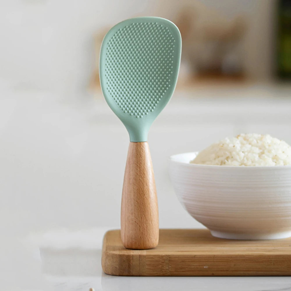 Non-Stick 1pcs Silicone Rice Spoon Cooking Spoon Anti-Scalding