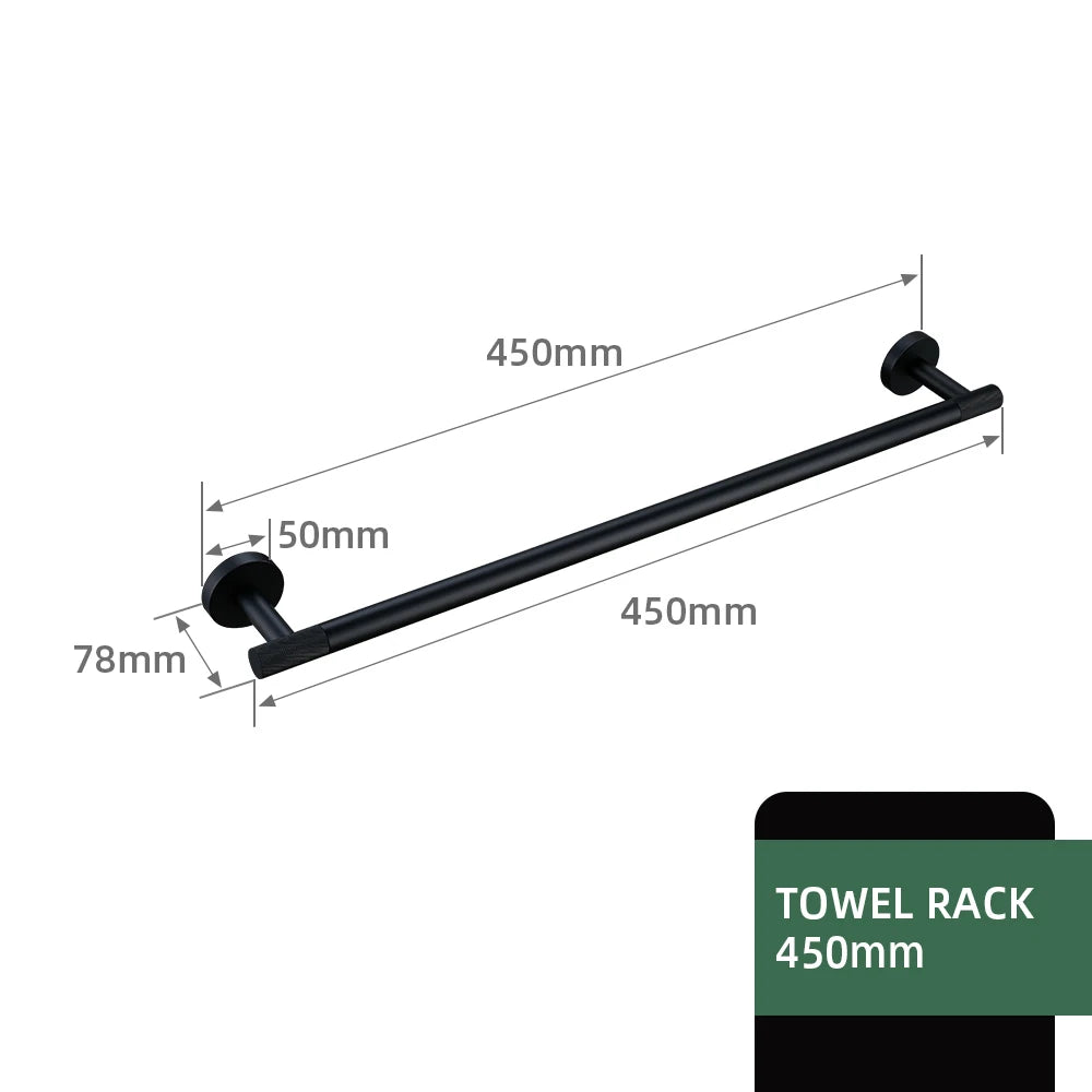 Matte Black Bathroom Brass Knurled Kit Paper Holder